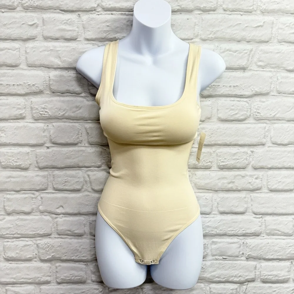 FeelinGirl Womens Bodysuit Control Sculpting Foundation Thong Shapewear Beige XS
